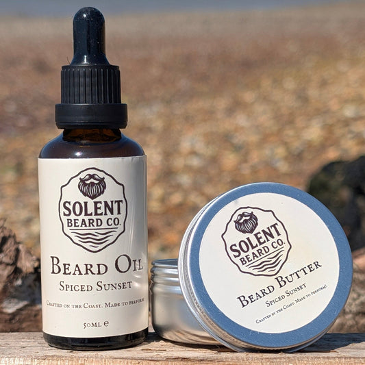 Emu Oil Beard Care Duo - For Coarse, Wiry Beards | Spiced Sunset - Solent Beard Co