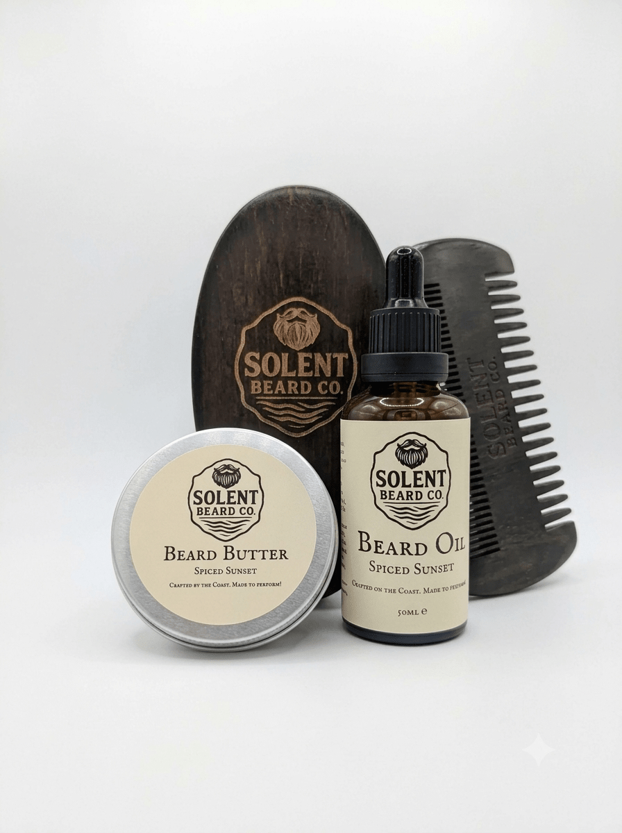 The Daily Ritual Kit | 4-Piece Beard Care & Hardware Set - Solent Beard Co